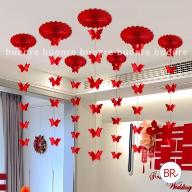 Set Vải Dạ Xuân Tết 2.026 – Quạt Giấy + Phụ Kiện Tiệc Cưới, Noel, Tết – ANGIHOME 4