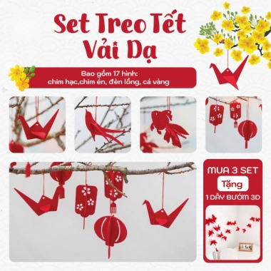 Set Vải Dạ Xuân Tết 2.026 – Quạt Giấy + Phụ Kiện Tiệc Cưới, Noel, Tết – ANGIHOME 9