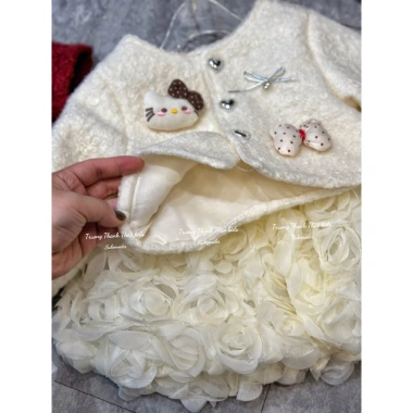 Sét Váy Công Chúa Bé Gái Áo Khoác Dạ Hoa - Đầm Dạ Hội Tết Size 5-13kg 252k