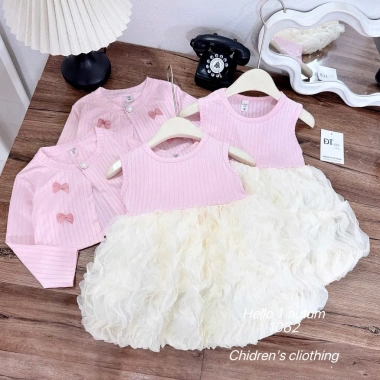 Set váy loan sóng, áo cadigan, sét đầm, áo khoác cho bé gái váy tết 2.026 chỉ 158.600₫