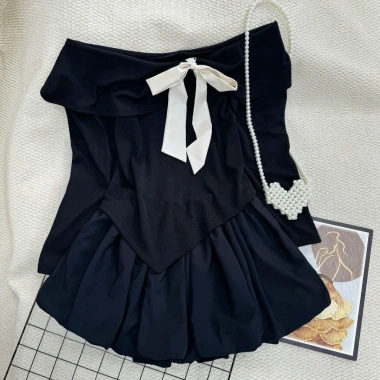Set Váy Tết Bigsize Nữ 56–92kg – Áo Corset Trễ Vai + Nơ, Chân Váy Xòe Nữ Tính – 113k 7
