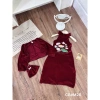 Set váy yếm nhung áo khoác, túi siêu yêu cho bé gái 12-32kg giá ưu đãi 215.999đ 2