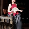 Set yếm váy Huyền Đàm FLEXY đỏ đô, mắt cáo vàng, vải xược tơ - Ưu đãi Tết 599k 2