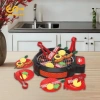 Sharprepublic 27 miếng đồ chơi nướng BBQ - Bộ nhà bếp mô phỏng âm thanh thực tế, thực phẩm lật, quà tặng