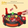 Sharprepublic 27 miếng đồ chơi nướng BBQ - Bộ nhà bếp mô phỏng âm thanh thực tế, thực phẩm lật, quà tặng 2