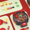 Sharprepublic 27 miếng đồ chơi nướng BBQ - Bộ nhà bếp mô phỏng âm thanh thực tế, thực phẩm lật, quà tặng 7