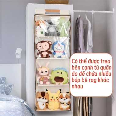 SHIP NHANH HCM - Túi treo đồ chơi trong suốt chống bụi ẩm, đa năng 41x120cm, phù hợp gấu bông