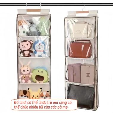 SHIP NHANH HCM - Túi treo đồ chơi trong suốt chống bụi ẩm, đa năng 41x120cm, phù hợp gấu bông