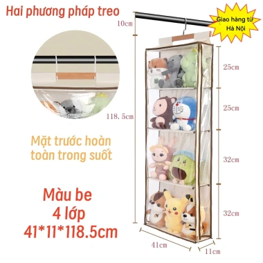 SHIP NHANH HCM - Túi treo đồ chơi trong suốt chống bụi ẩm, đa năng 41x120cm, phù hợp gấu bông 10 SHIP NHANH HCM - Túi treo đồ chơi trong suốt chống bụi ẩm, đa năng 41x120cm, phù hợp gấu bông 10