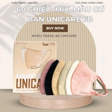 Sỉ 100 chiếc Khẩu trang 6D PRO UNICARE - Cao cấp, chính hãng, giá ưu đãi 24.820₫