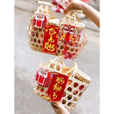 SỈ 100 tờ thư pháp 6x15cm - 2 nội dung dán giỏ quà, trang trí Tết 40.000 VND