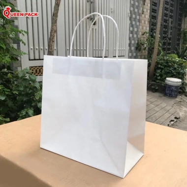 Sỉ 50 Túi Giấy Quai Xách Dày Đậm Gấp Đáy Gấp Hông Đựng Thực Phẩm & Quần Áo - 115.010 VNĐ