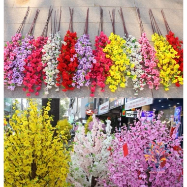 Sỉ Combo 10 Cành Hoa Mai & Hoa Đào - Trang Trí Cây Hàng Đẹp 5 Nhánh, Giá 120k
