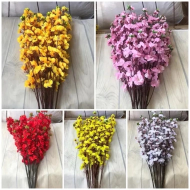Sỉ Combo 10 Cành Hoa Mai & Hoa Đào - Trang Trí Cây Hàng Đẹp 5 Nhánh, Giá 120k