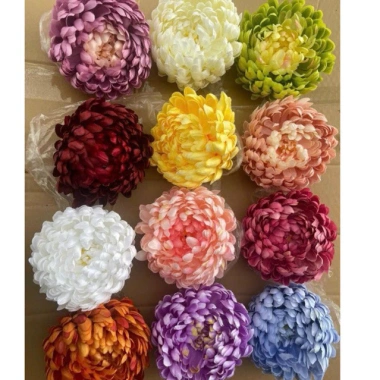 Sỉ đầu bông hoa cúc đại đoá 16cm cúc mẫu đơn, cúc tăm, hoa lụa trang trí 18.000đ