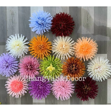 Sỉ đầu bông hoa cúc đại đoá 16cm cúc mẫu đơn, cúc tăm, hoa lụa trang trí 18.000đ 7