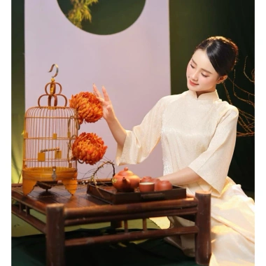 Sỉ đầu bông hoa cúc đại đoá 16cm cúc mẫu đơn, cúc tăm, hoa lụa trang trí 18.000đ 9