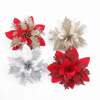 Sỉ túi 100 bông hoa Kép kim tuyến - Trang trí Noel, giỏ quà, tháp bánh, óc tài Lộc Tết - 70.000 TâmKemShop93