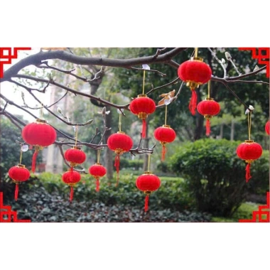 Sỉ Túi 30/20/10 quả cầu đỏ nhung treo tết – phụ kiện trang trí cây mai, đào Bính Ngọ 2.026, giá 21.000đ