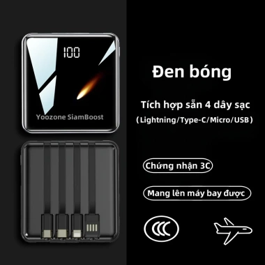 SiamBoost Sạc dự phòng 20.000mAh có dây kèm, sạc đa thiết bị, giá 198.000đ