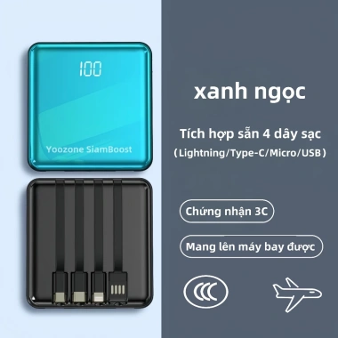 SiamBoost Sạc dự phòng 20.000mAh có dây kèm, sạc đa thiết bị, giá 198.000đ