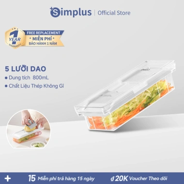 Simplus Máy Cắt Sợi Đa Năng 5 Lưỡi Dao Máy Thái Lát Rau Củ Kèm Hộp Đựng PSQH001 Giá 107.900 VND