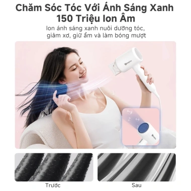 Simplus Máy Sấy Tóc Gấp Gọn 800W Ion Âm 3 Chế Độ Gió Bảo Vệ Tóc Giá 329.000 VND