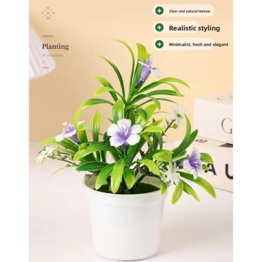 SIOGOR Cây Giả Morning Glory trong Chậu - Trang Trí Bàn Nhỏ, Giá Ưu Đãi 42.120₫ 3