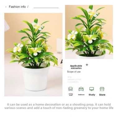 SIOGOR Cây Giả Morning Glory trong Chậu - Trang Trí Bàn Nhỏ, Giá Ưu Đãi 42.120₫ 9