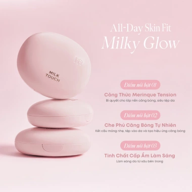 Skinpop Phấn Nước Milktouch Bền Màu Căng Bóng Milky Glow 15g Giao Nhanh Tết 2