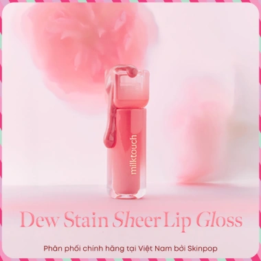 Skinpop Son Bóng Milktouch Dew Stain Sheer Lip Gloss 4g – Giá 359.980, Giao Nhanh Tết 9