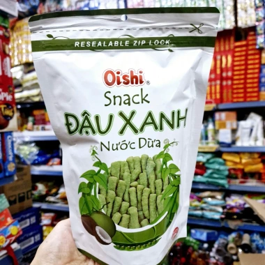Snack Đậu Xanh Nước Dừa Oishi Túi Zip 65g - Giá chỉ 36.800₫, giảm ngay, vị ngọt tự nhiên