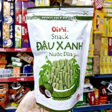 Snack Đậu Xanh Nước Dừa Oishi Túi Zip 65g - Giá chỉ 36.800₫, giảm ngay, vị ngọt tự nhiên 3