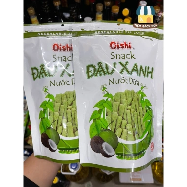 Snack Oishi Đậu Xanh Nước Cốt Dừa & Tôm Cay Nồng 65g Túi Zip - Giá chỉ 65k, giảm 22%