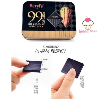 Sô cô la đắng Beryls 108gr 80% và 99% Chocolate Cacao Siêu tốt nhập Malaysia 5