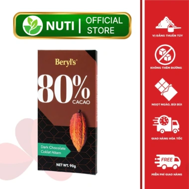 Sô cô la đắng Beryls 108gr 80% và 99% Chocolate Cacao Siêu tốt nhập Malaysia 9