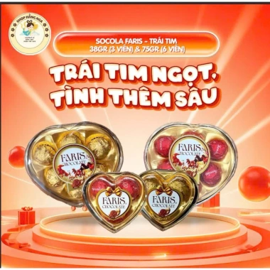 Sô Cô La Faris Trái Tim 38g/75g và Hoa Mai 62.5g Quà Tặng Lễ Tình Nhân 21.499 VND