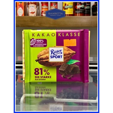 Sô cô la Ritter Kakao Klasse 81% Ghana 100g - Hương vị đậm đà, giảm giá 125k