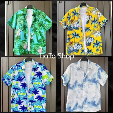 Sơ mi hoa lá 18 màu - áo nhóm du lịch, đồng phục biển, chất Kate Thái giá rẻ 29k 2