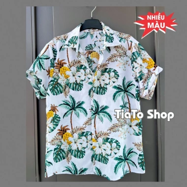 Sơ mi hoa lá 18 màu - áo nhóm du lịch, đồng phục biển, chất Kate Thái giá rẻ 29k 3