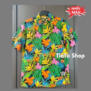 Sơ mi hoa lá 18 màu - áo nhóm du lịch, đồng phục biển, chất Kate Thái giá rẻ 29k 7