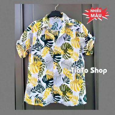 Sơ mi hoa lá 18 màu - áo nhóm du lịch, đồng phục biển, chất Kate Thái giá rẻ 29k 8