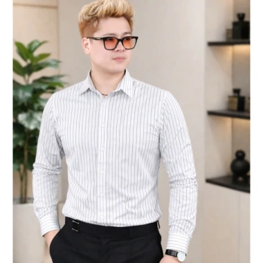 Sơ mi nam dài tay HD Luxury kẻ sọc lụa thoáng mát, ôm vừa, 4 màu – 116.263 VND 3