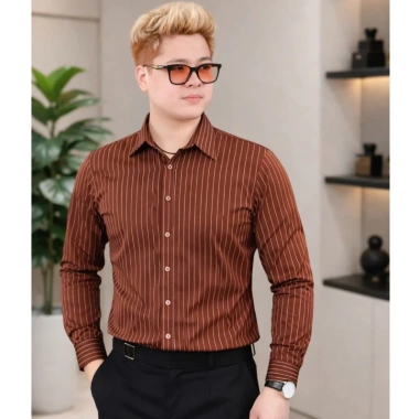 Sơ mi nam dài tay HD Luxury kẻ sọc lụa thoáng mát, ôm vừa, 4 màu – 116.263 VND 4