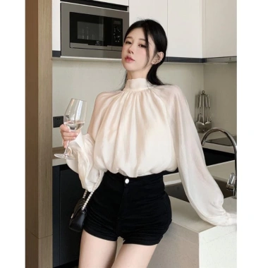 Sơ mi nữ tay bồng tiểu thư vintage thanh lịch Giá ưu đãi 205.920đ