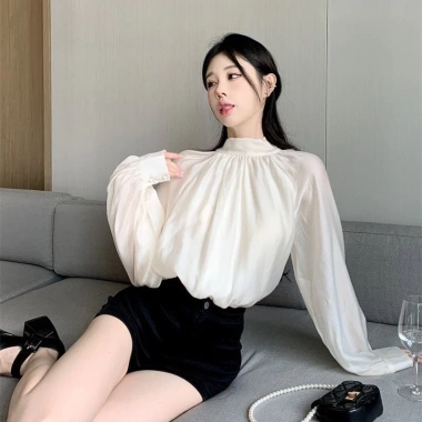 Sơ mi nữ tay bồng tiểu thư vintage thanh lịch Giá ưu đãi 205.920đ
