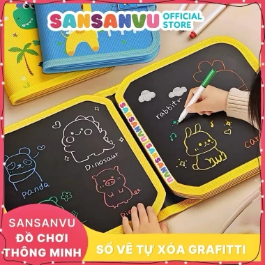 Sổ Vẽ Tự Xoá Graffiti Phát Sáng Cho Bé – Mẫu Mới Kèm Bút và Bông Lau Chỉ 19.900₫