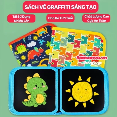 Sổ Vẽ Tự Xoá Graffiti Phát Sáng Cho Bé – Mẫu Mới Kèm Bút và Bông Lau Chỉ 19.900₫