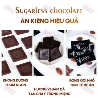 Socola Đen 100% Nguyên Chất Không Đường YIKANONG Kẹo Ca Cao Ăn Kiêng 120g 23.899 VND 8