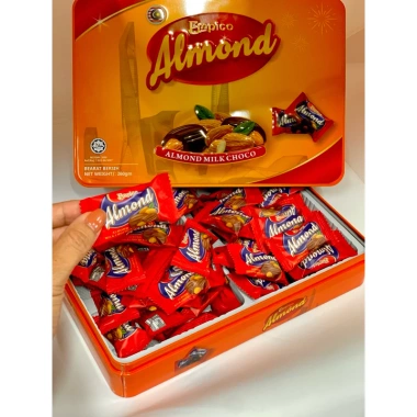 Socola hạnh nhân Empico 260gr hộp thiếc 2 màu đỏ cam vị ngọt béo, giảm giá 19% chỉ 169k 5